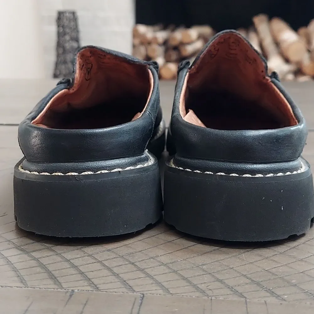 Ariat Black Pebbled Leather Mule Loafers Sz 5.5B
